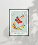 Çerçevesiz Poster Kamisaka Sekka Japon Kelebekler