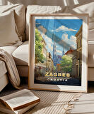 Çerçevesiz Poster Zagreb Katedrali Sokak Manzarası