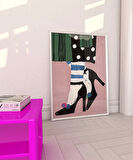 Çerçevesiz Poster Çizgi ve Puantiye Zarafeti