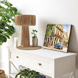 Tarihi Bina ve Araba Yatay Kanvas Tablo