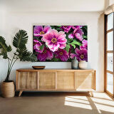 Pembe Mor Çiçek Bahçesi Kanvas Tablo