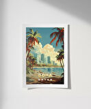 Çerçevesiz Poster Doha Şehir Manzarası