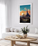 Çerçevesiz Poster Turin Gün Batımı Manzarası