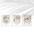 Çerçevesiz Poster Bohème ve Simplicity Dekoratif 3'lü