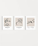 Çerçevesiz Poster Bohème ve Simplicity Dekoratif 3'lü