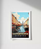 Çerçevesiz Poster Nyhavn'ın Renkli Kanalları