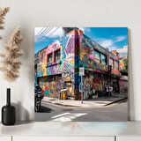 Geceyi Aydınlatan Sokak Kanvas Tablo