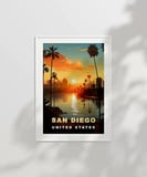 Çerçevesiz Poster San Diego Gün Batımı
