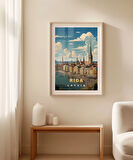 Çerçevesiz Poster Riga'nın Büyüleyici Silüeti