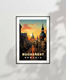 Çerçevesiz Poster Bükreş Altın Saatin Büyüsü