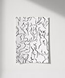 Çerçevesiz Poster Modern Sanat Stilinde Soyut Nü Desenli