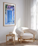 Çerçevesiz Poster Çiçeklerin Ardındaki Kapı