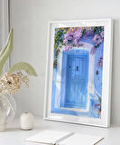 Çerçevesiz Poster Çiçeklerin Ardındaki Kapı