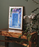 Çerçevesiz Poster Çiçeklerin Ardındaki Kapı