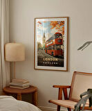 Çerçevesiz Poster London İkonik Çift Katlı Otobüs