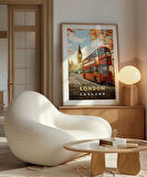 Çerçevesiz Poster London İkonik Çift Katlı Otobüs