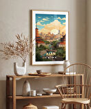 Çerçevesiz Poster Xi'an Tarihi ve Modern Perspektif Sanatsal