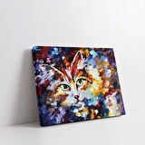 Soyut Kedi Kanvas Tablo