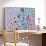 Soyut Pembe Çiçek Kanvas Tablo