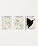 Çerçevesiz Poster Picasso Minimal Çizgi Sanatı 3'lü