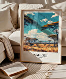 Çerçevesiz Poster Vahşi Doğa ve Şehir Silüeti