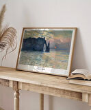 Çerçevesiz Poster Claude Monet Uçurum, Erretat, Gün Batımı