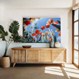 Gökyüzüne Uzanan Gelincikler Kanvas Tablo