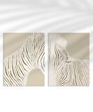 Çerçevesiz Poster Modern Zebra Çizgi Sanatı 2'li