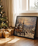 Çerçevesiz Poster Kış Köyünde Yılbaşı Akşamı