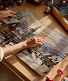 Çerçevesiz Poster Kış Köyünde Yılbaşı Akşamı