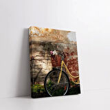 Sarı Bisiklet Dikey Kanvas Tablo