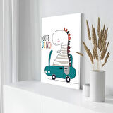 Şapkalı Dino Kanvas Tablo