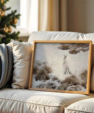 Çerçevesiz Poster Karın İçindeki Tavşan