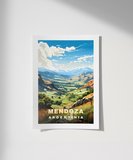 Çerçevesiz Poster Mendoza Dağ Manzarası ve Yeşil Vadiler