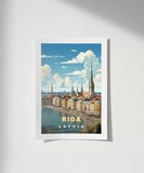 Çerçevesiz Poster Riga'nın Büyüleyici Silüeti