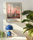 Çerçevesiz Poster Shanghai Gökyüzüne Yükselen Şehir