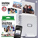 Instax Wide Link Beyaz Akıllı Telefon Yazıcısı ve 10'lu Film
