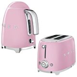 Smeg Pembe Kettle ve 1x2 Ekmek Kızartma Makinesi Seti