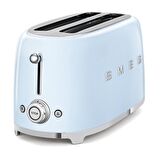 Smeg Pastel Mavi Isı Ayarlı Kettle ve 2x4 Ekmek Kızartma Makinesi Seti
