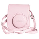 Instax mini 12 Pembe Fotoğraf Makinesi-Çerçeve ve Deri Kılıf Seti