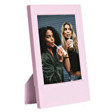 Instax mini 12 Pembe Fotoğraf Makinesi-Çerçeve ve Deri Kılıf Seti