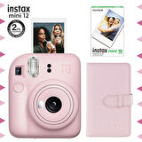 Instax mini 12 Pembe Fotoğraf Makinesi-10'lu Film ve Laporta Albüm Seti-FOTSI196-S3-10-LA