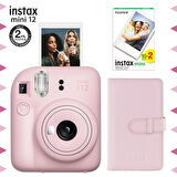 Instax mini 12 Pembe Fotoğraf Makinesi-20'li Film ve Laporta Albüm Seti-FOTSI196-S3-20-LA