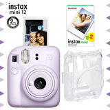 Instax mini 12 Lila Fotoğraf Makinesi-20'li Film ve Şeffaf Kılıf Seti
