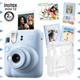 Instax mini 12 Mavi Fotoğraf Makinesi-30'lu Film-Albüm-Mandal-Çerçeve ve Kılıf Mega Set 2