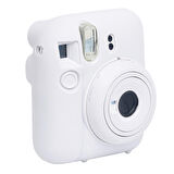 Instax mini 12 Beyaz Fotoğraf Makinesi-20'li Film-Kıskaçlı Resim Standı ve Silikon Kılıf Seti