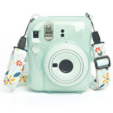 Instax mini 12 Yeşil Fotoğraf Makinesi-10'lu Film-Kıskaçlı Stand-PVC Albüm ve Simli Pleksi Kılıf Seti