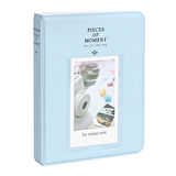 Instax mini 12 Mavi Fotoğraf Makinesi-20'li Film-Kıskaçlı Stand-PVC Albüm ve Simli Pleksi Kılıf Seti