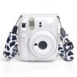 Instax mini 12 Beyaz Fotoğraf Makinesi-20'li Film-Kıskaçlı Stand-PVC Albüm ve Simli Pleksi Kılıf Seti