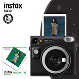 Instax SQ40 Siyah Fotoğraf Makinesi ve 10lu Kare Film